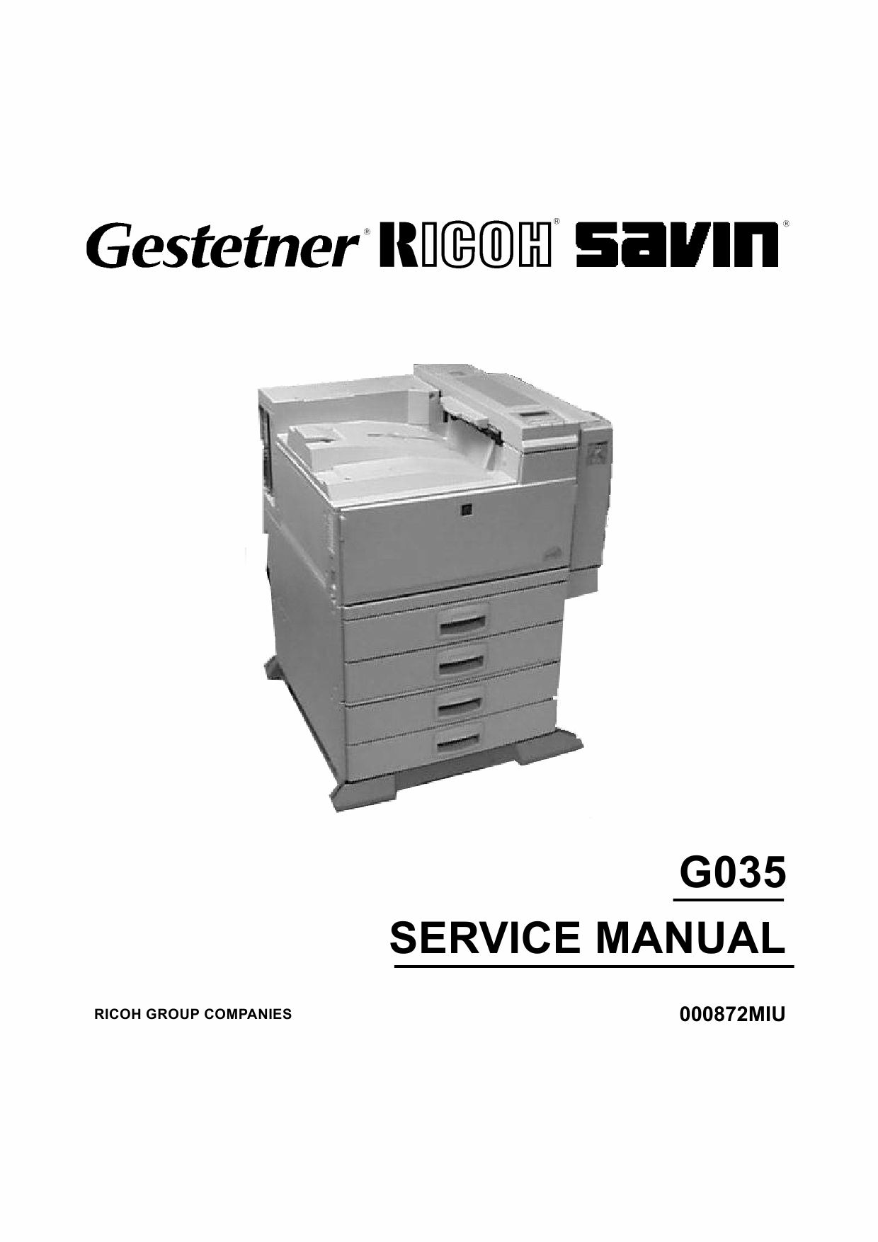 RICOH Aficio AP-4500 G035 Parts Service Manual-1